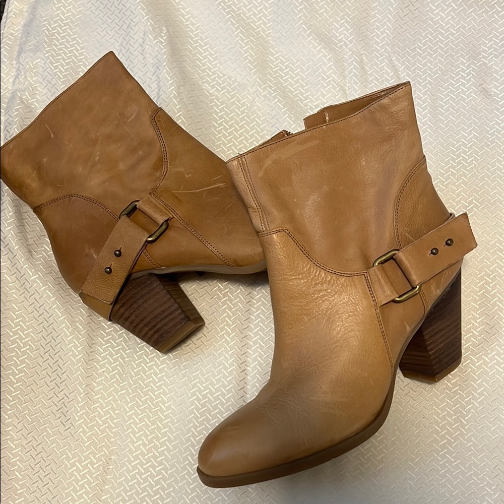 Tan Leather Ankle Boots